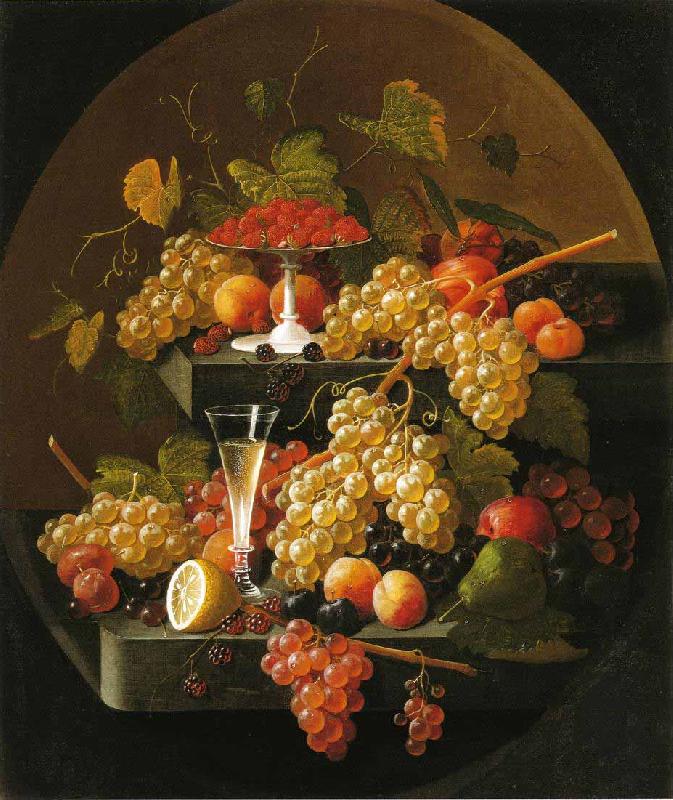 Severin Roesen Fruit and Wine Glass oil painting image